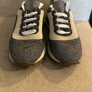 Brunello Cucinelli Charcoal and Beige Women's Sneakers